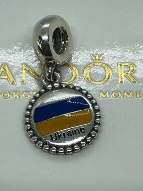 ✨🔥Pandora Ukraine Flag Charm S925 Sterling Silver Jewelry